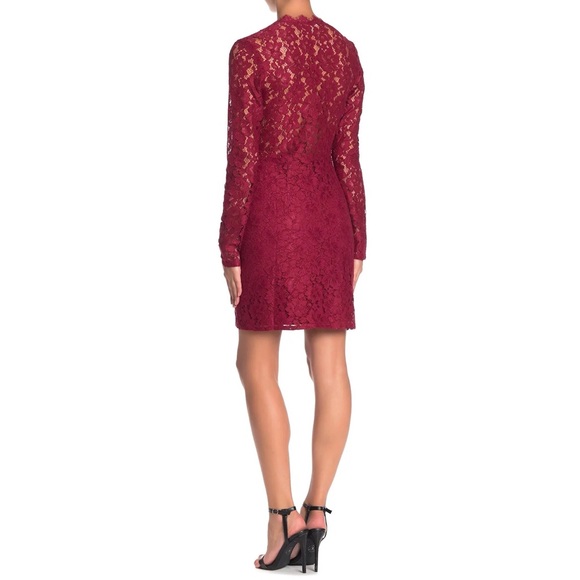 Wayf Say It Out Loud Lace Dress Garnet Red Size L - Picture 2 of 9